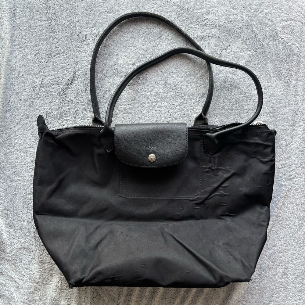 Longchamp Le Pliage Classic All Black Tote Bag Large